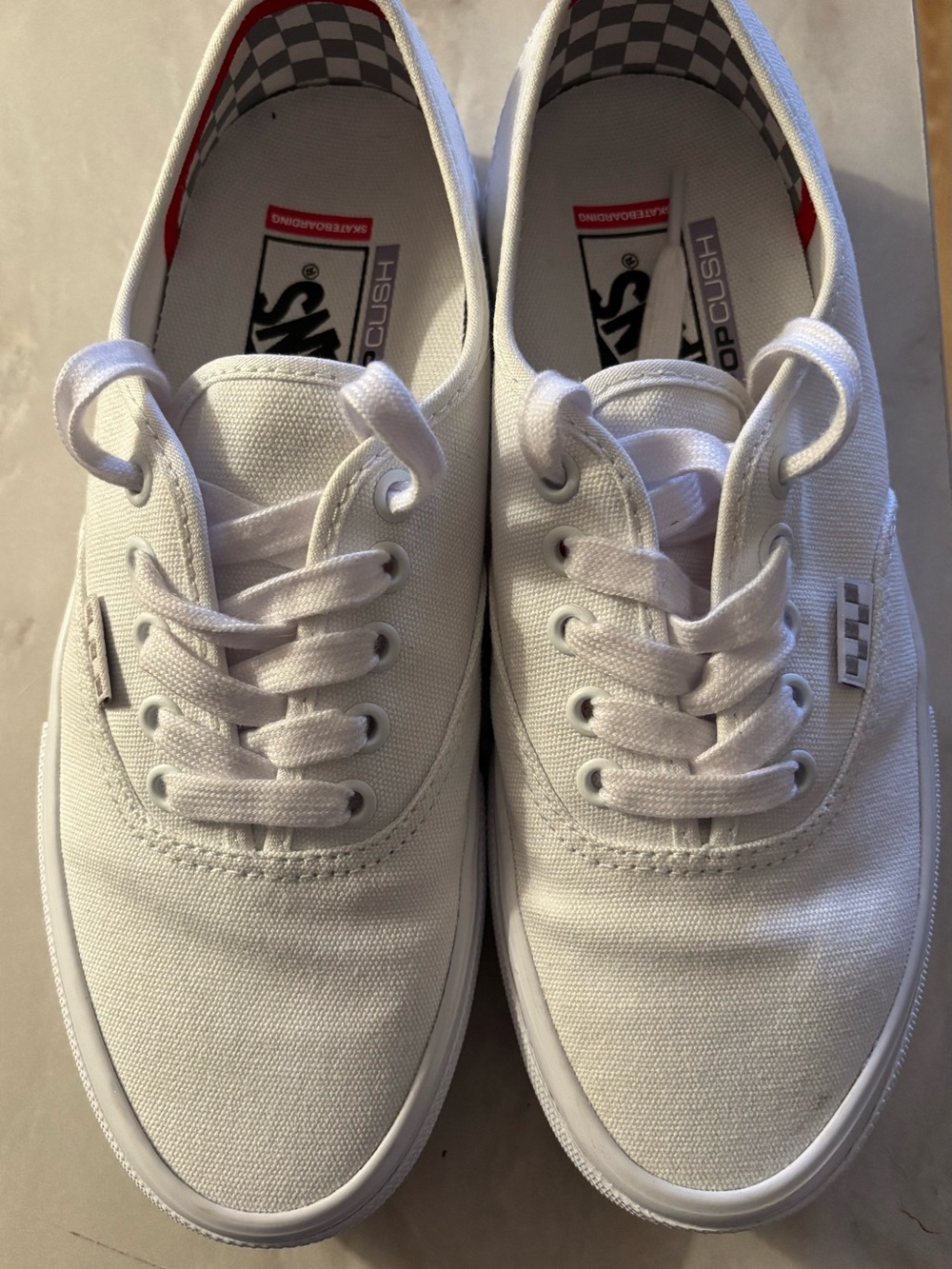 Vans White Canvas Low-Top Sneakers